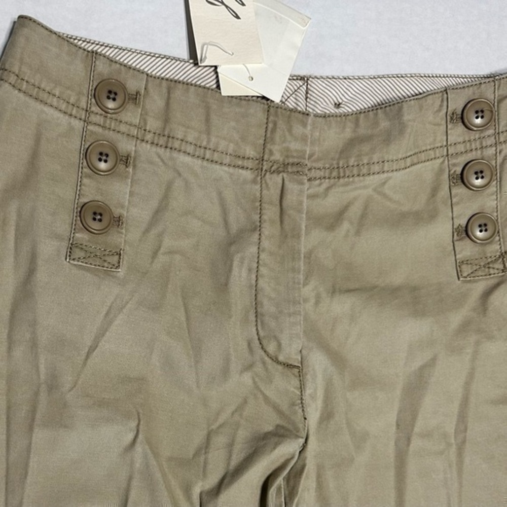 J. Jill Cotton Pants Khaki Stone Womens Size 2 casual bigger buttons‎ - Picture 2 of 14